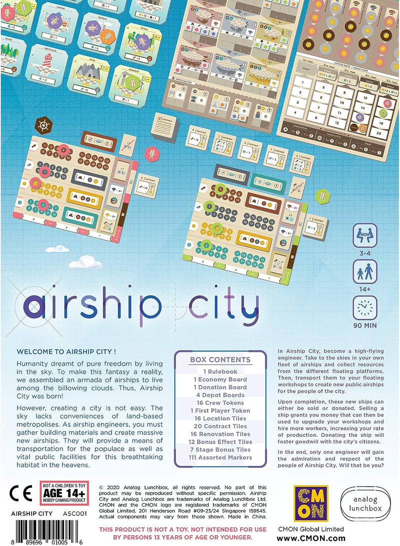 Airship City [Board Game, 3-4 Players] Board Game analog lunchbox   