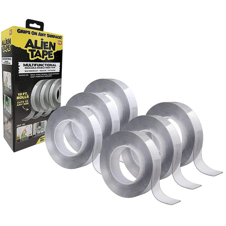 Alien Tape Double Sided Reusable Washable Transparent Multi-Purpose Adhesive Tape - 6 Pack [House & Home] House & Home BIC   