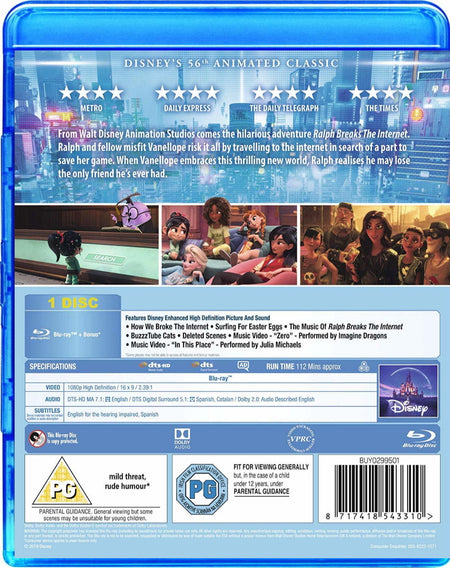 Ralph Breaks The Internet [Blu-Ray] Blu-Ray Movie Disney   