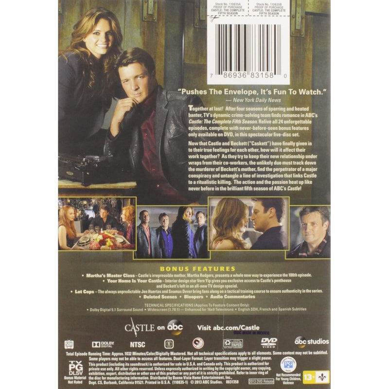 Castle: The Complete Fifth Season [DVD] DVD Box Set / Series ABC Studios   