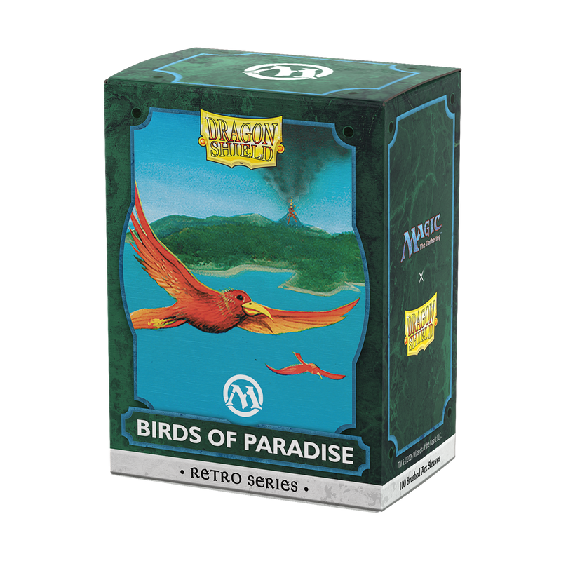 Dragon Shield Sleeves: Magic: The Gathering TCG: Retro Series Brushed Art [Birds of Paradise] - 100 Standard Size Sleeves Card Game Dragon Shield