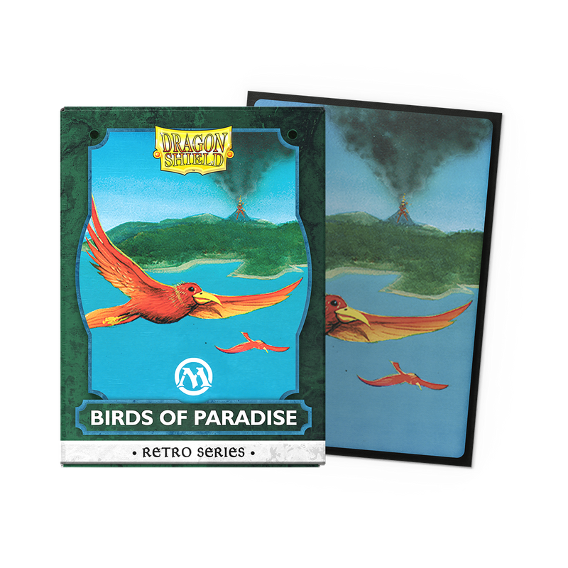 Dragon Shield Sleeves: Magic: The Gathering TCG: Retro Series Brushed Art [Birds of Paradise] - 100 Standard Size Sleeves Card Game Dragon Shield