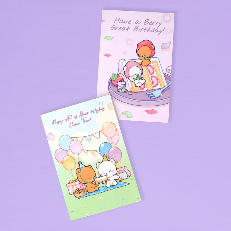 milkmochabear: Picnic Party Birthday Card Greeting & Note Cards Milkmochabear   