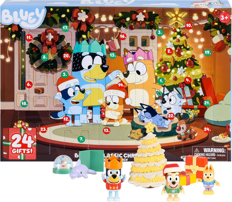 Bluey's Exclusive Classic Christmas Advent Calendar - 24 Exclusive Figures - A Bluey Surprise Each Day! Toys & Games Moose Toys