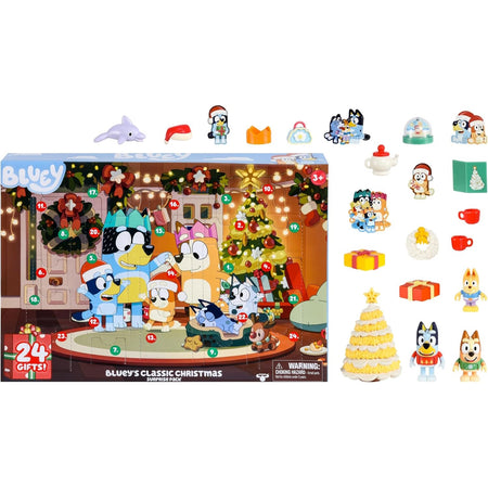 Bluey's Exclusive Classic Christmas Advent Calendar - 24 Exclusive Figures - A Bluey Surprise Each Day! Toys & Games Moose Toys