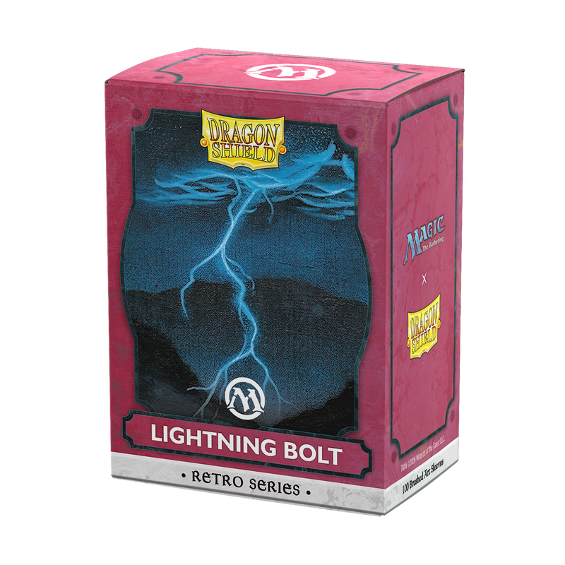Dragon Shield Sleeves: Magic: The Gathering TCG: Retro Series Brushed Art [Lightning Bolt] - 100 Standard Size Sleeves Card Game Dragon Shield