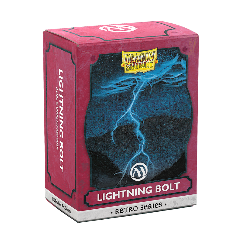 Dragon Shield Sleeves: Magic: The Gathering TCG: Retro Series Brushed Art [Lightning Bolt] - 100 Standard Size Sleeves Card Game Dragon Shield