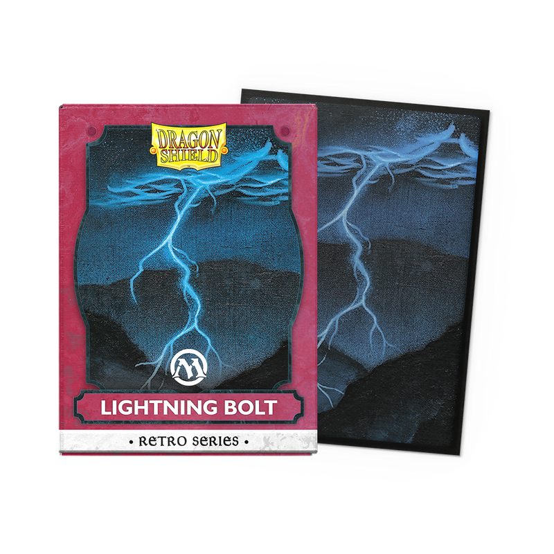 Dragon Shield Sleeves: Magic: The Gathering TCG: Retro Series Brushed Art [Lightning Bolt] - 100 Standard Size Sleeves Card Game Dragon Shield