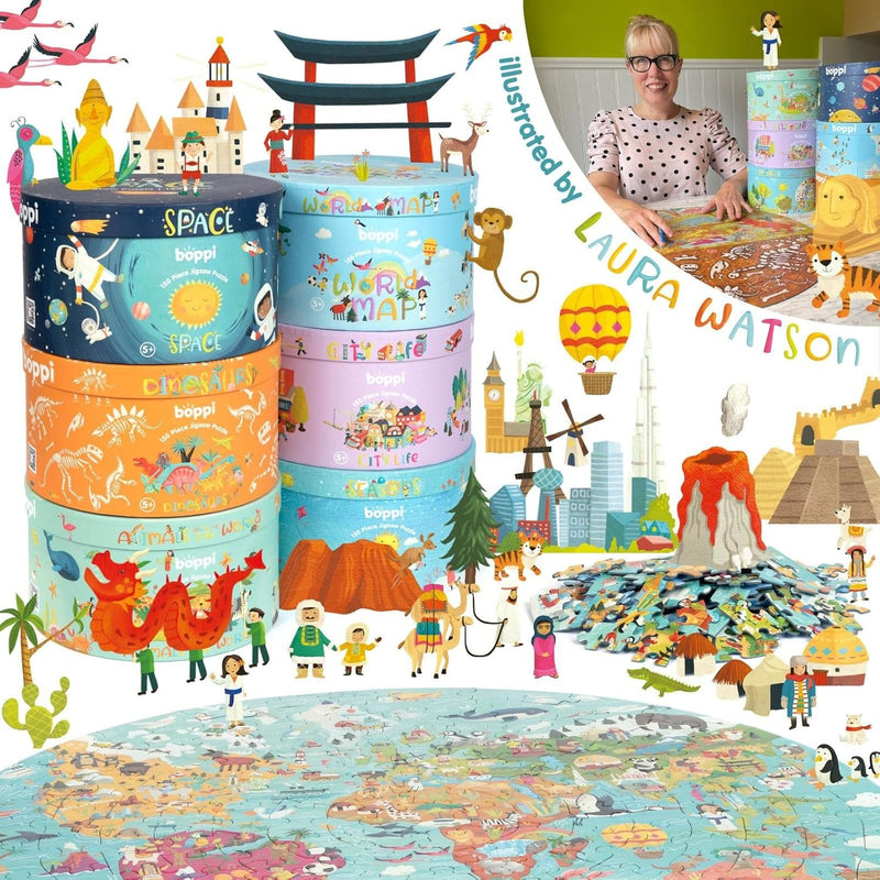 Boppi Round Jigsaw Puzzle - Seasons - 150 Piece Puzzle Board Game Boppi