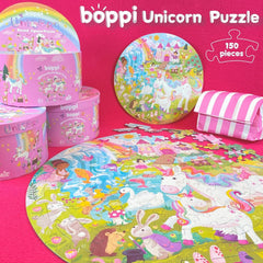 Boppi: Round Unicorn - 150 Piece Puzzle Board Game Boppi
