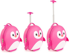 Boppi - Tiny Trekker Kids Rolling Luggage - Pink Penguin Clothing and Apparel Boppi