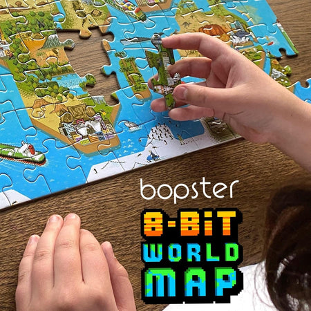 Bopster 8-Bit World Map - 180 Piece Puzzle Toys & Games Bopster