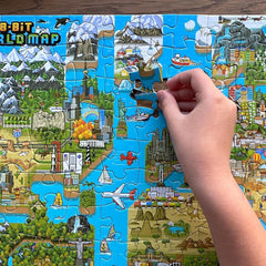 Bopster 8-Bit World Map - 180 Piece Puzzle Toys & Games Bopster