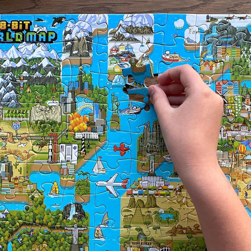 Bopster 8-Bit World Map - 180 Piece Puzzle Toys & Games Bopster