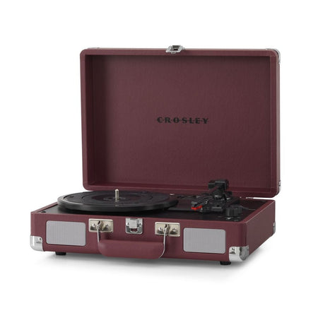 Crosley Cruiser Plus Vintage 3-Speed Bluetooth In/Out Suitcase Vinyl Record Player Turntable - Burgundy - CR8005F-BU [Electronics] Electronics Crosley   