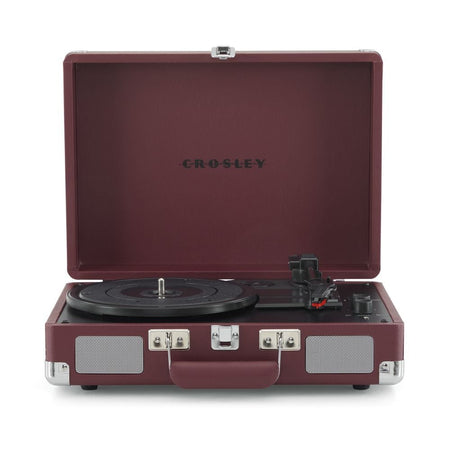 Crosley Cruiser Plus Vintage 3-Speed Bluetooth In/Out Suitcase Vinyl Record Player Turntable - Burgundy - CR8005F-BU [Electronics] Electronics Crosley   