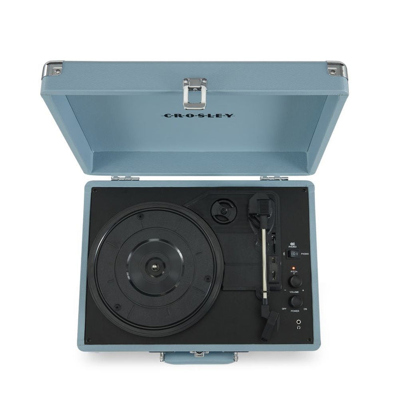 Crosley: Cruiser Plus Vintage 3-Speed Bluetooth in/Out Suitcase Vinyl Record Player Turntable - Tourmaline - CR8005F-TN [Electronics] Electronics Crosley