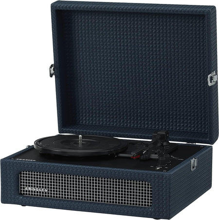 Crosley Voyager Vintage 3-Speed Bluetooth In/Out Vinyl Record Player Turntable - Navy Blue - CR8017B-NY [Electronics] Electronics Crosley   