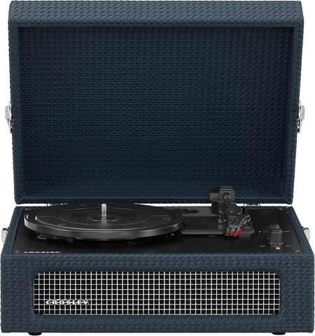 Crosley Voyager Vintage 3-Speed Bluetooth In/Out Vinyl Record Player Turntable - Navy Blue - CR8017B-NY [Electronics] Electronics Crosley   