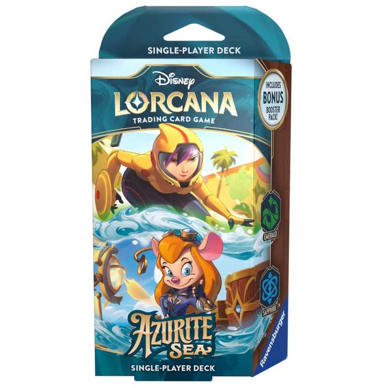 Disney Lorcana Trading Card Game: Azurite Sea Starter Deck - Emerald & Sapphire Card Game Ravensburger   