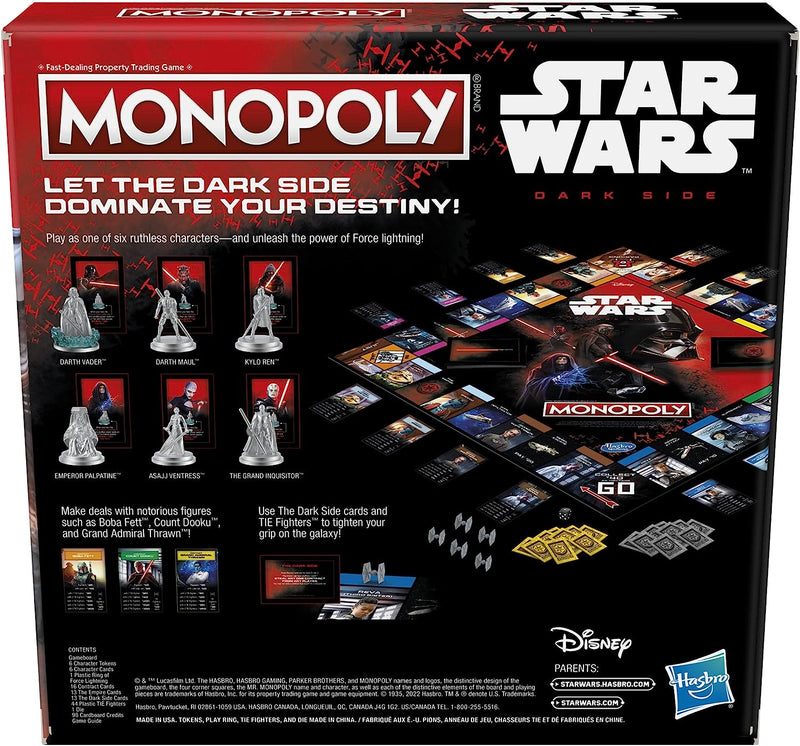 Monopoly: Disney Star Wars - Dark Side Edition [Board Game, 2-5 Players] Board Game Hasbro   