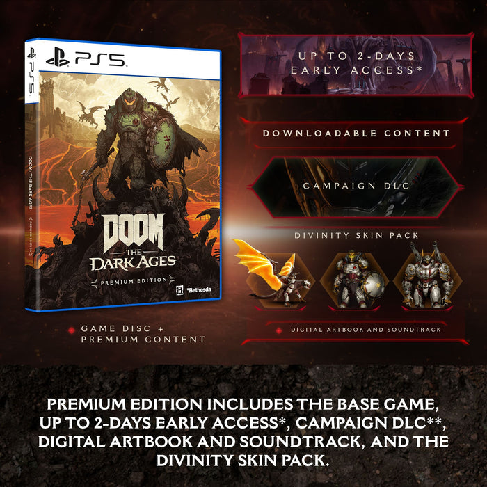 DOOM: The Dark Ages - Premium Edition [PlayStation 5] PlayStation 5 Video Game Bethesda