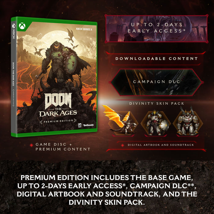 DOOM: The Dark Ages - Premium Edition [Xbox Series X] Xbox Series X Video Game Bethesda