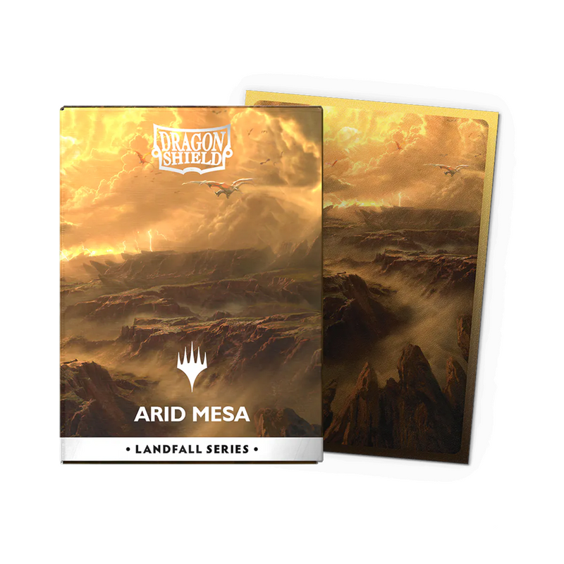 Dragon Shield Sleeves: Magic The Gathering Landfall Series [Arid Mesa] - 100 Standard Size Sleeves Card Game Accessories Dragon Shield
