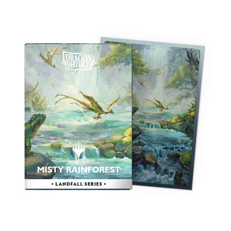 Dragon Shield Sleeves: Magic The Gathering Landfall Series [Misty Rainforest] - 100 Standard Size Sleeves Card Game Accessories Dragon Shield