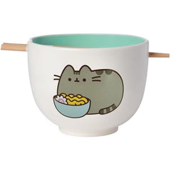 Enesco: Pusheen The Cat Eating Ramen - Soup Bowl and Chopsticks Set House & Home Enesco