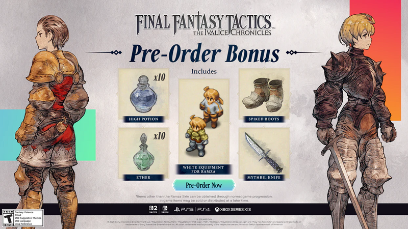 Final Fantasy Tactics the Ivalice Chronicles [Nintendo Switch] Nintendo Switch Video Game Square Enix