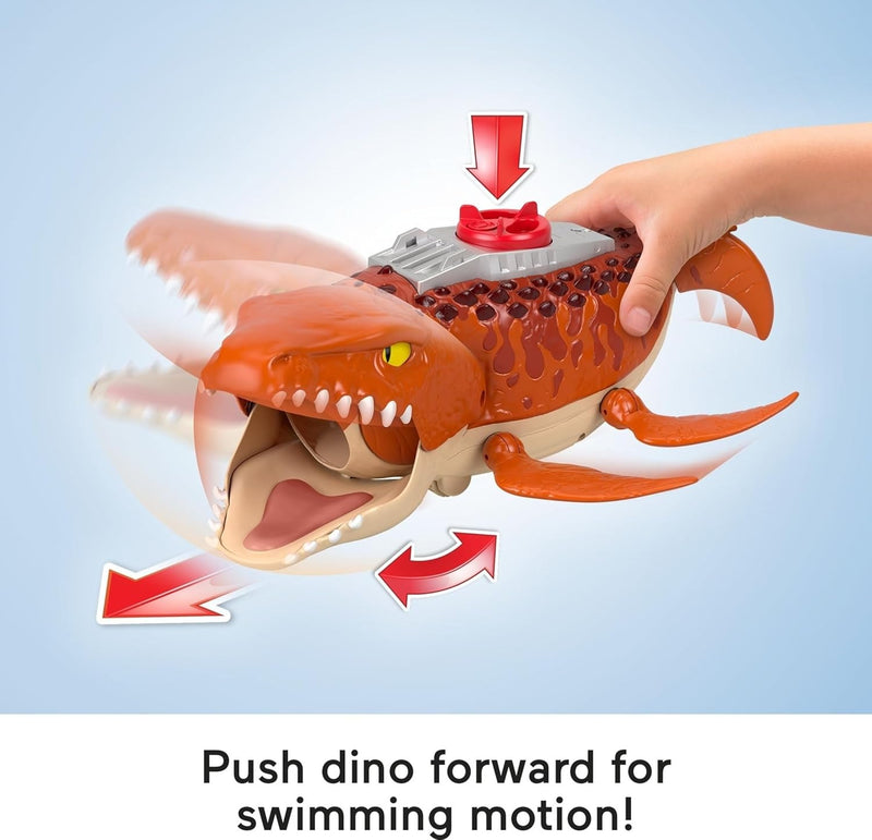 Imaginext Jurassic World Rebirth: Aqua Chomp Chase Mosasaurus Dinosaur Toy Playset Toys & Games Fisher Price