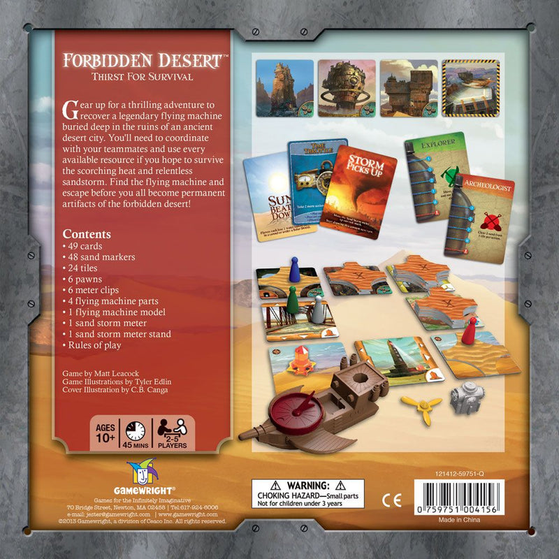 Forbidden Desert [Board Game, 2-5 Players] Board Game Gamewright