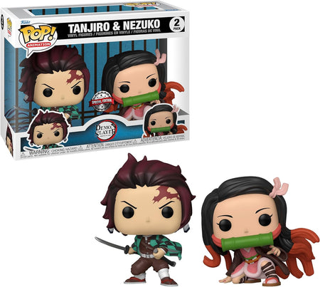 Funko POP! Animation: Demon Slayer Tanjiro & Nezuko Vinyl Figure [Toys, Ages 6+, #867/868] Toys & Games Funko   