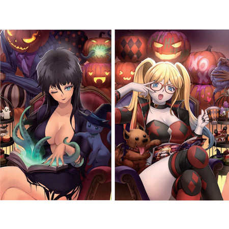 Harley Quinn x Elvira: #2 [Rachta Lin Shopville Exclusive Connecting Cover Set] 2025