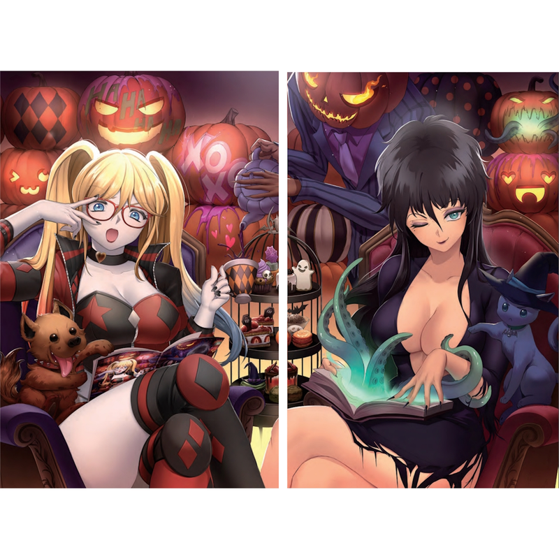 Harley Quinn x Elvira: #2 [Rachta Lin Shopville Exclusive Connecting Cover Set] 2025