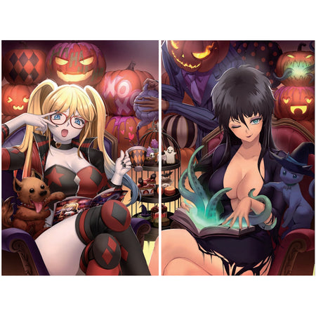 Harley Quinn x Elvira: #2 [Rachta Lin Shopville Exclusive Connecting Cover Set] 2025
