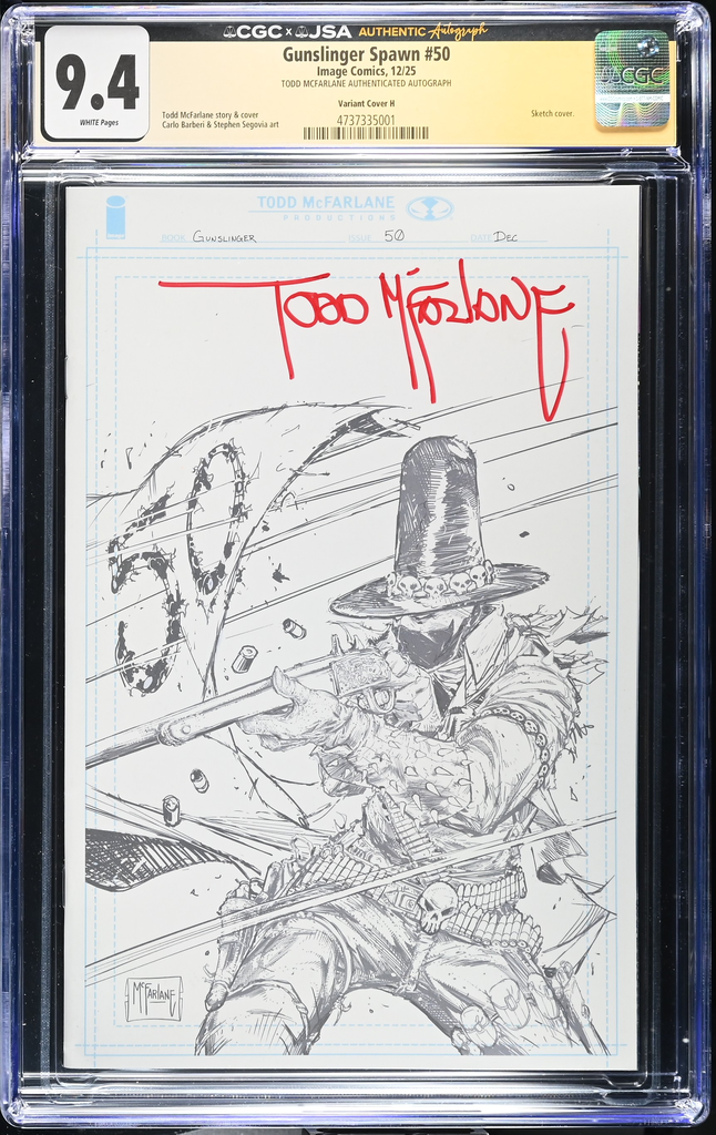 Gunslinger Spawn: #50 [Todd McFarlane CGC 9.4 Signed CVR H - 1:1000] 2021