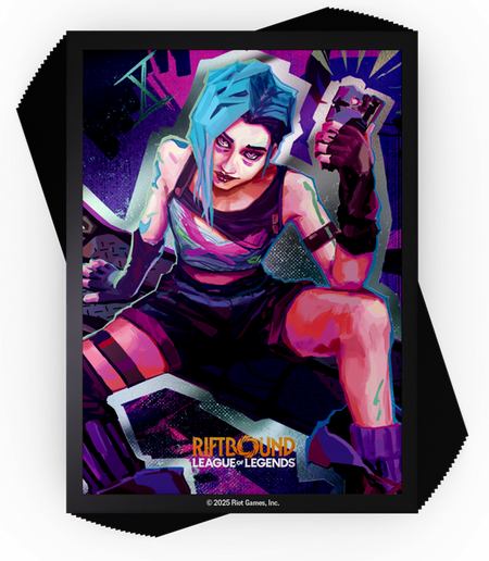 Riftbound League of Legends TCG: Origins Art Sleeves Jinx - 100 Count Card Game Accessories UVS Games