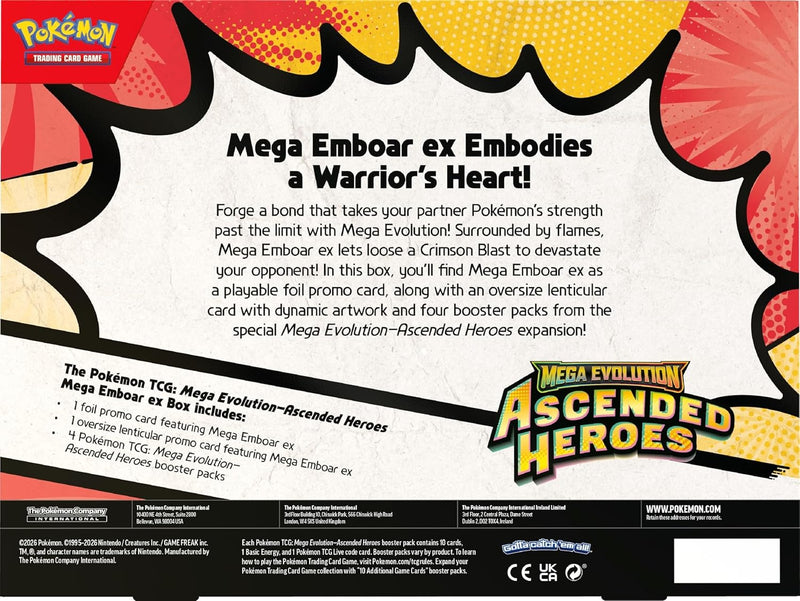 Pokemon TCG: Mega Evolution - Ascended Heroes Mega Emboar ex Box Card Game Pokemon