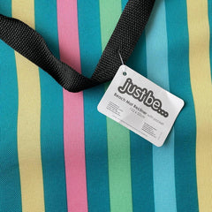 Beach Mat Recliner with Pocket - Dark Multicolor Stripes Home and Hardware just be