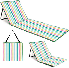 just be: Beach Mat Recliner with Pocket - Light Multicolor Stripes Home and Hardware Boppi