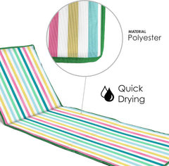 just be: Beach Mat Recliner with Pocket - Light Multicolor Stripes Home and Hardware Boppi