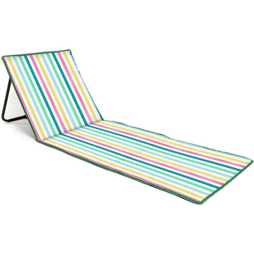 just be: Beach Mat Recliner with Pocket - Light Multicolor Stripes Home and Hardware Boppi