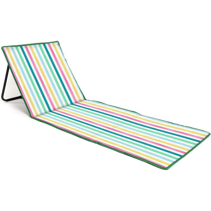 just be: Beach Mat Recliner with Pocket - Light Multicolor Stripes Home and Hardware Boppi