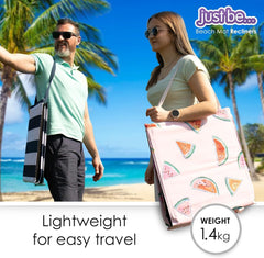 Beach Mat Recliner with Pocket - Pink Stripes Home and Hardware just be
