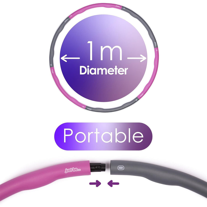 Weighted Fitness Hoop 1.2 kg - Pink/Grey Home and Hardware just be