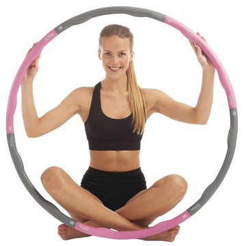 Weighted Fitness Hoop 1.2 kg - Pink/Grey Home and Hardware just be