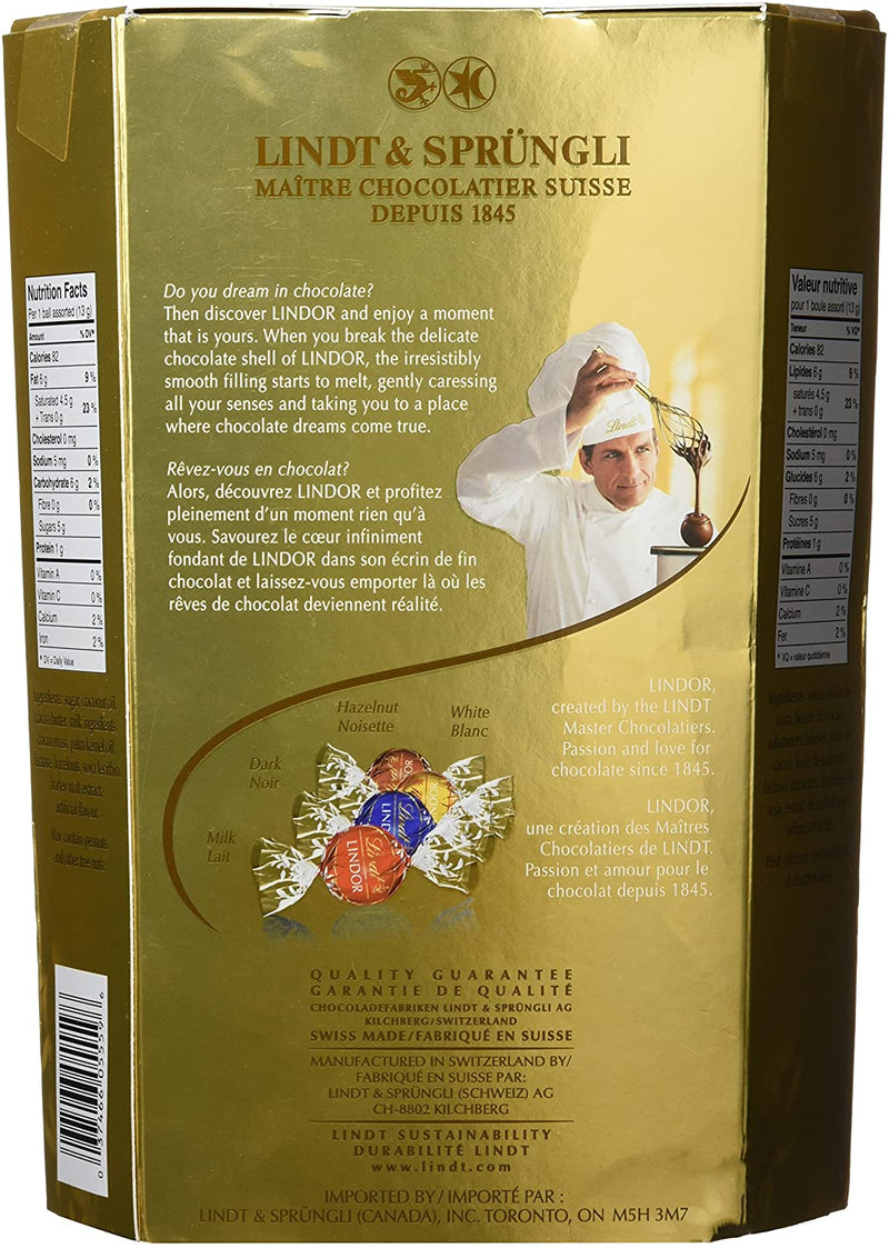 Lindt Lindor Assorted Chocolate Truffles (Hazelnut, Milk, White and Dark) - 900g [Snacks & Sundries] Snacks & Sundries Lindt   