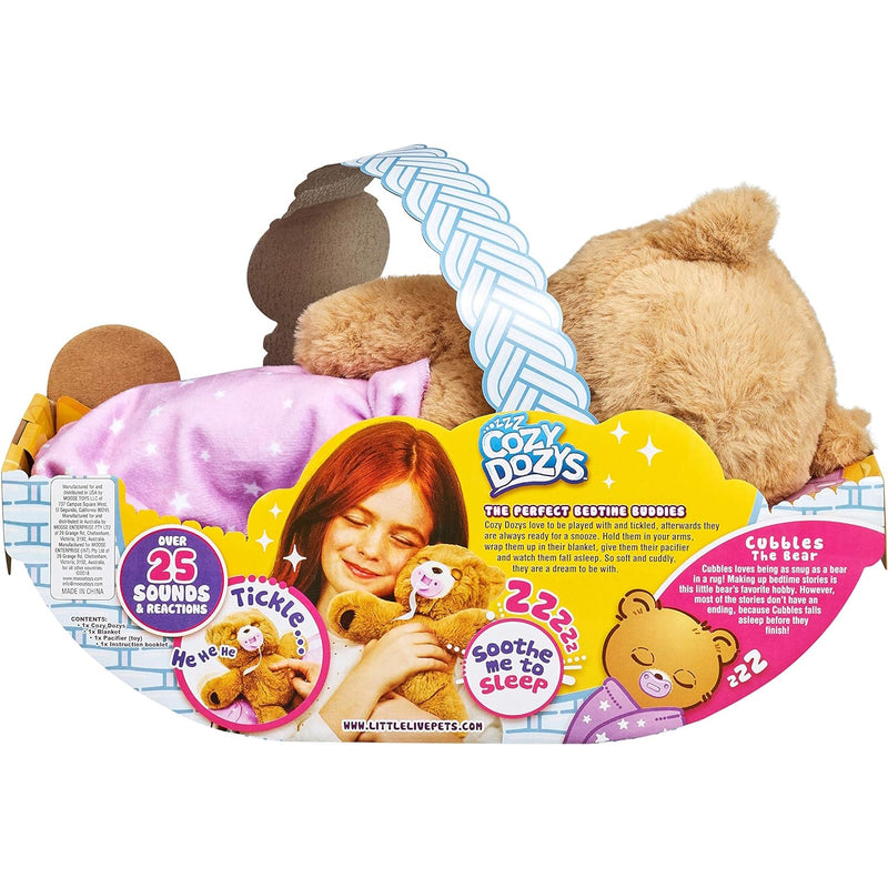 Little Live Pets Cozy Dozy: Cubbles the Bear - 4" Interactive Teddy Bear  [Toys, Ages 4+] Toys & Games Moose Toys   